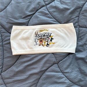 Looney Tunes White top bandeau - preloved - good conditions - elastic fabric